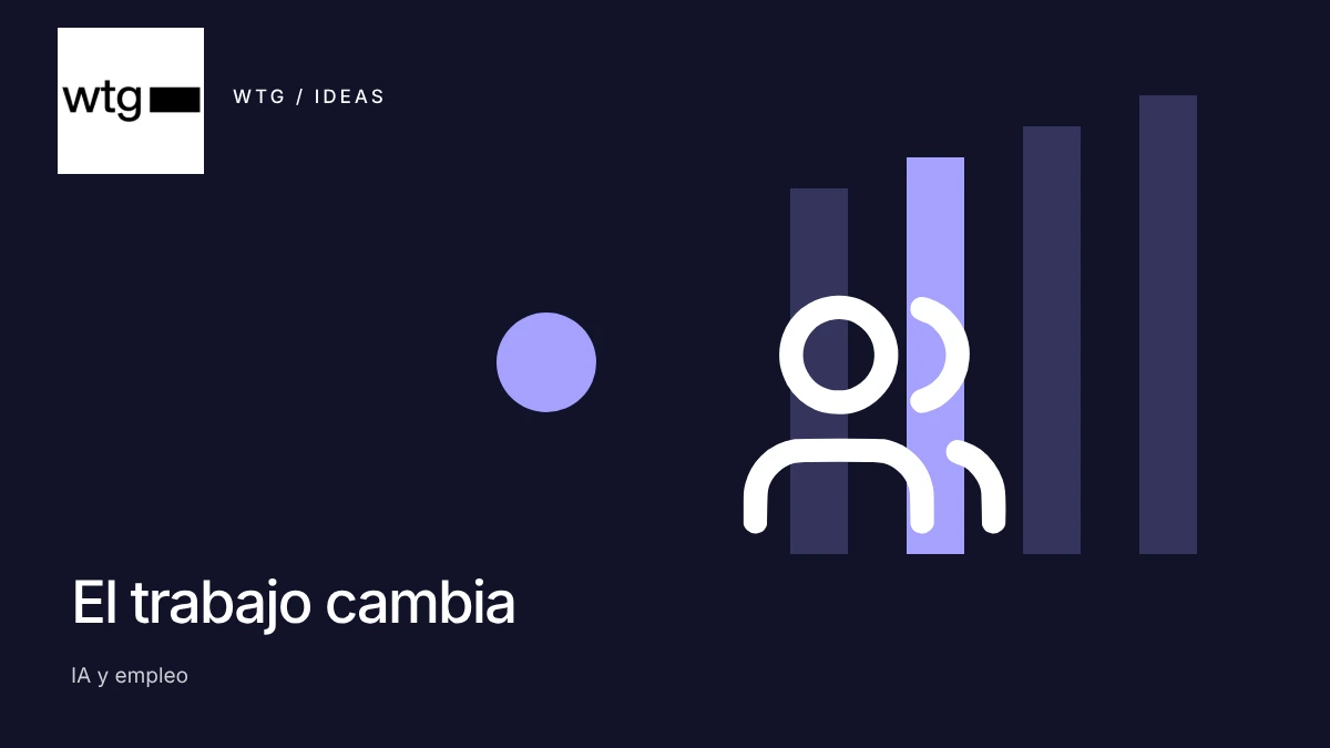 Portada editorial ilustrada: IA y empleo en la pyme: qué cambia y qué no